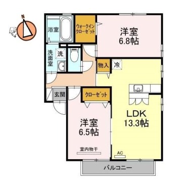 セジュールマホロ A205の間取り図