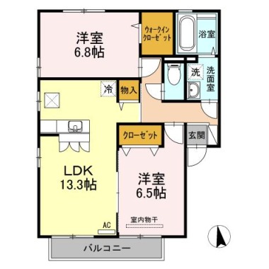 セジュールマホロ B103の間取り図