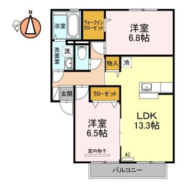 セジュールマホロ B202の間取り図