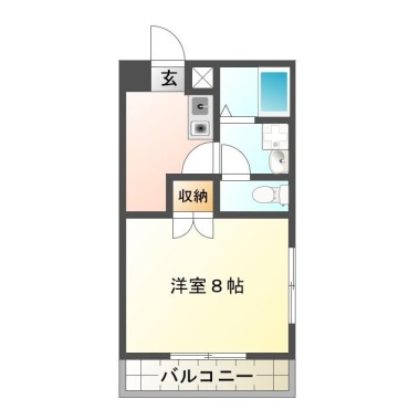 昭和町 マンション 1K 207の間取り図