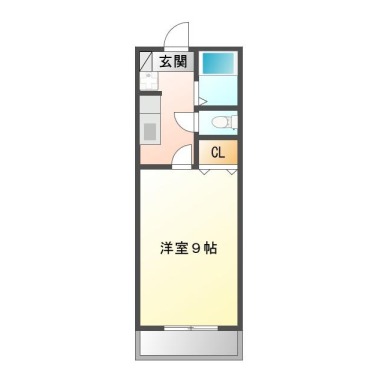 吉野本町 マンション 1K 205の間取り図