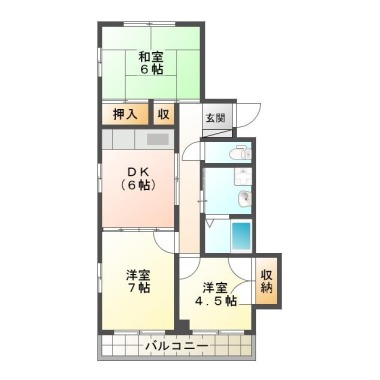 北佐古二番町 マンション 3DK 101の間取り図