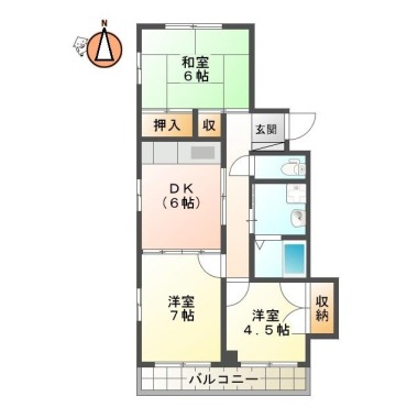 北佐古二番町 マンション 3DK 401の間取り図