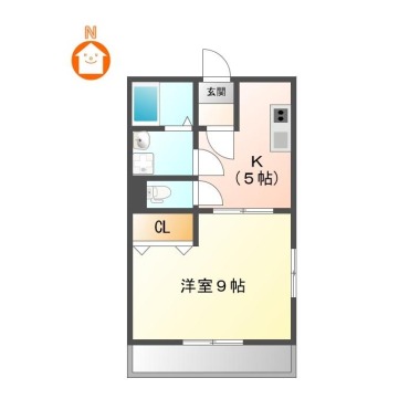 上助任町 アパート 1DK 101の間取り図