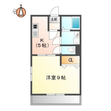 上助任町 アパート 1DK 203の間取り図