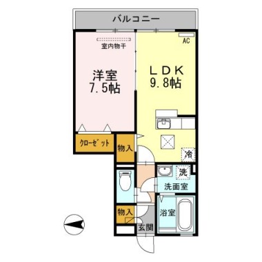 リバーパークA棟 103の間取り図