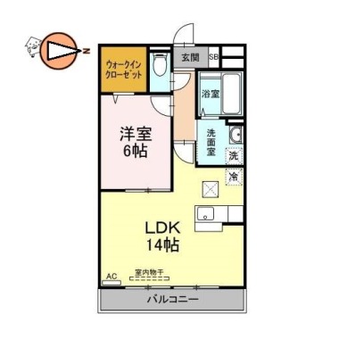 リバーパークA棟 106の間取り図