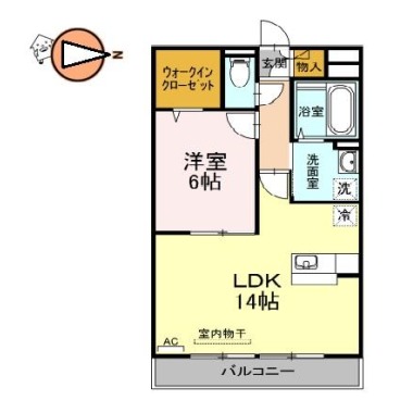 リバーパークA棟 110の間取り図