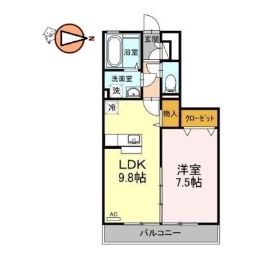 リバーパークA棟 303の間取り図