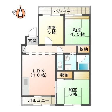 北田宮 マンション 3LDK 301の間取り図