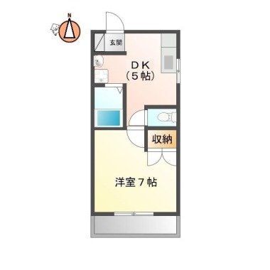 吉野本町 マンション 1DK 305の間取り図