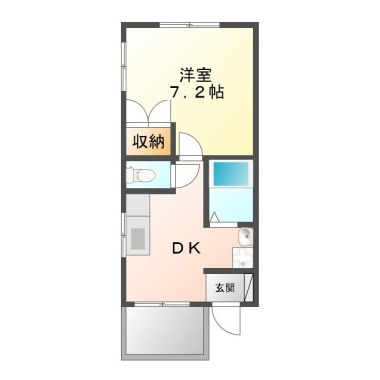 吉野本町 マンション 1DK 501の間取り図