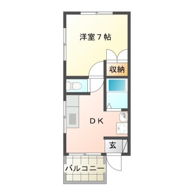 吉野本町 マンション 1DK 502の間取り図