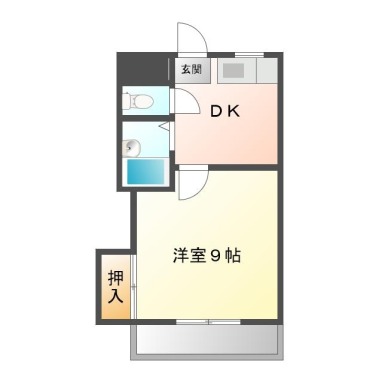 北田宮 マンション 1DK 246の間取り図