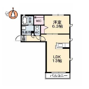 沖洲 清流荘1 201の間取り図