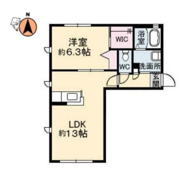 沖洲 清流荘1 203の間取り図