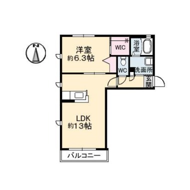 沖洲 清流荘2 207の間取り図