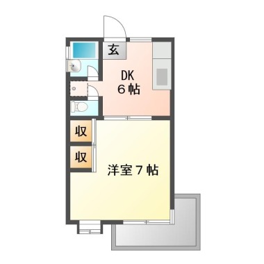 中吉野町 マンション 1DK 101の間取り図
