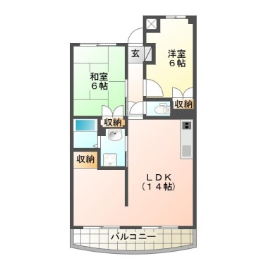 中吉野町 マンション 2LDK 406の間取り図