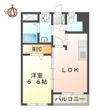 中吉野町 マンション 1LDK 102の間取り図