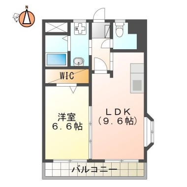 中吉野町 マンション 1LDK 201の間取り図