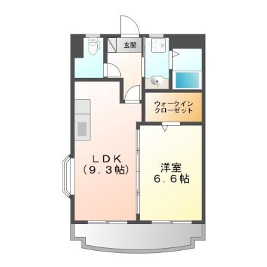 中吉野町 マンション 1LDK 403の間取り図