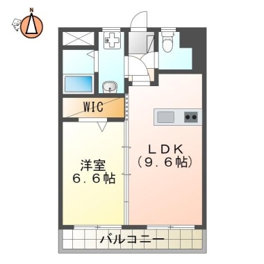 中吉野町 マンション 1LDK 502の間取り図