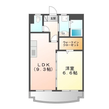 中吉野町 マンション 1LDK 503の間取り図