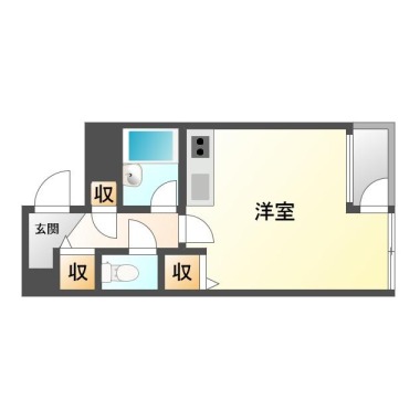 中吉野町 マンション 1K 2Aの間取り図