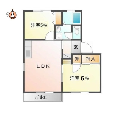 北田宮 アパート 2LDK 105の間取り図