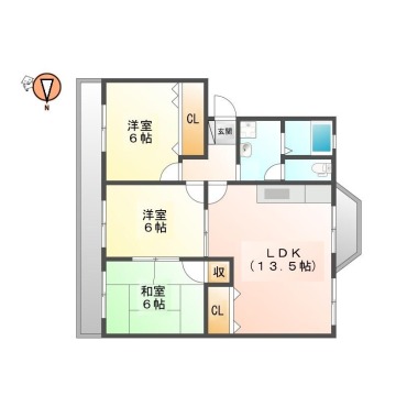 南二軒屋町 マンション 3LDK 401の間取り図