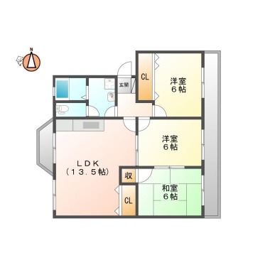 南二軒屋町 マンション 3LDK 406の間取り図