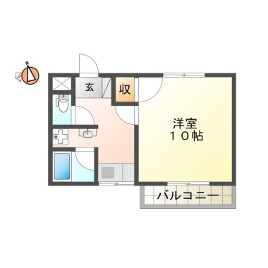 北田宮 アパート 1K 103の間取り図