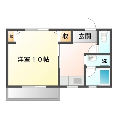 北田宮 アパート 1K 205の間取り図