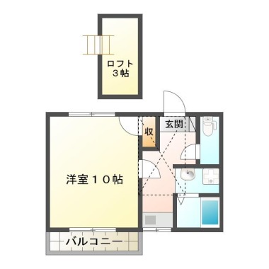 北田宮 アパート 1DK 302の間取り図