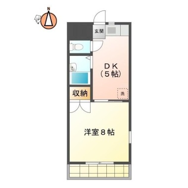 住吉 マンション 1DK 301の間取り図