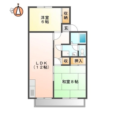 南庄町 アパート 2LDK 104の間取り図