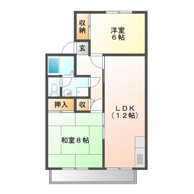 南庄町 アパート 2LDK 202の間取り図