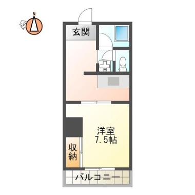 南佐古七番町 マンション 1K 409の間取り図