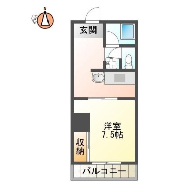 南佐古七番町 マンション 1K 502の間取り図