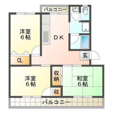 中吉野町 マンション 3DK 306の間取り図