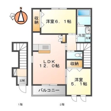 CADEL南昭和 201の間取り図