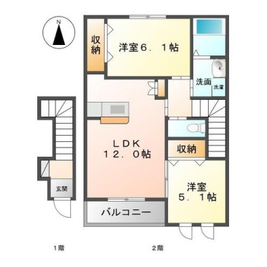 CADEL南昭和 202の間取り図