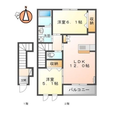 CADEL南昭和 205の間取り図