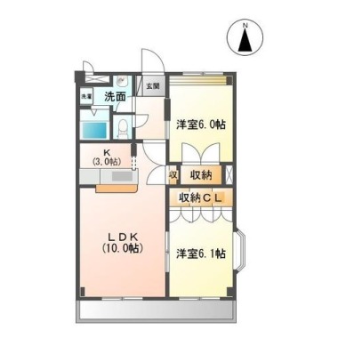 グレースヴィラ中吉野 101の間取り図