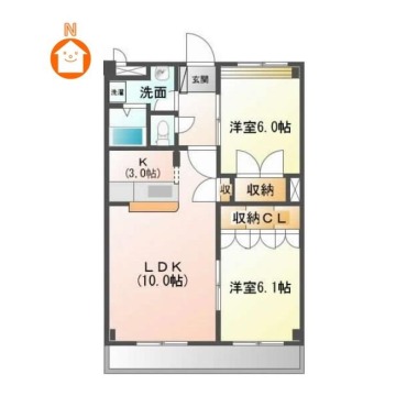 グレースヴィラ中吉野 105の間取り図