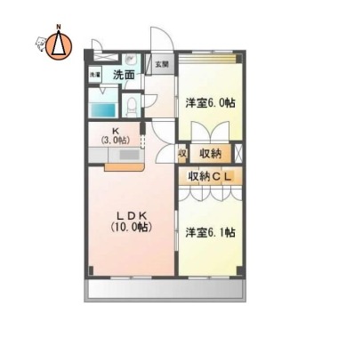 グレースヴィラ中吉野 205の間取り図