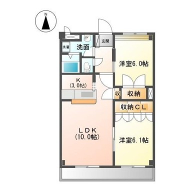 グレースヴィラ中吉野 405の間取り図