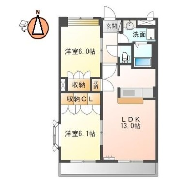 グレースヴィラ中吉野 406の間取り図