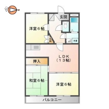 北田宮 マンション 3LDK 405の間取り図